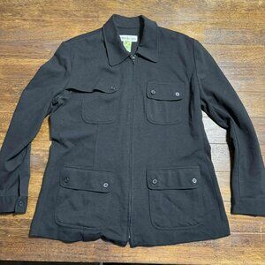 Vintage Jones & Co. Black 4 Front Pocket Rayon Full Zip Jacket Size 14  *Rare*